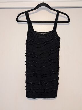 4/$16 ❇️ Y2K Express Black Ruffle Going Out Tank Top